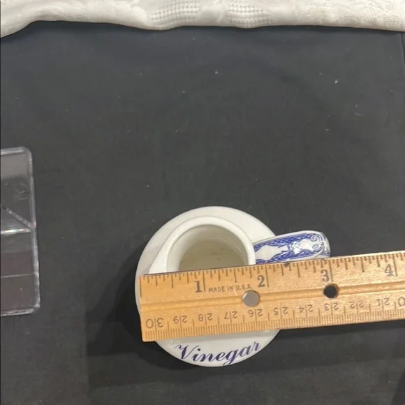 Blue and White Vinegar Ceramic Pitcher jug blue willow Heritage Collection - Picture 6 of 8